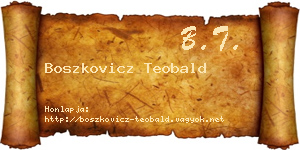Boszkovicz Teobald névjegykártya